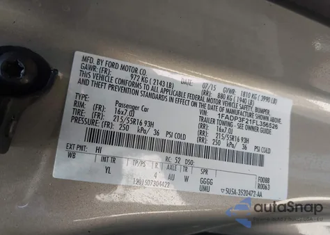 2015 Ford Focus Se from USA, damaged, VIN 1FADP3F21FL356526